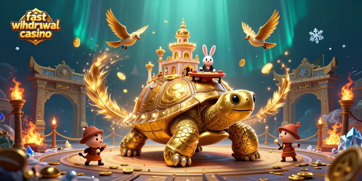Experience fast withdrawals at a fast withdrawal casino, featuring illuminated tortoise and dealer action.