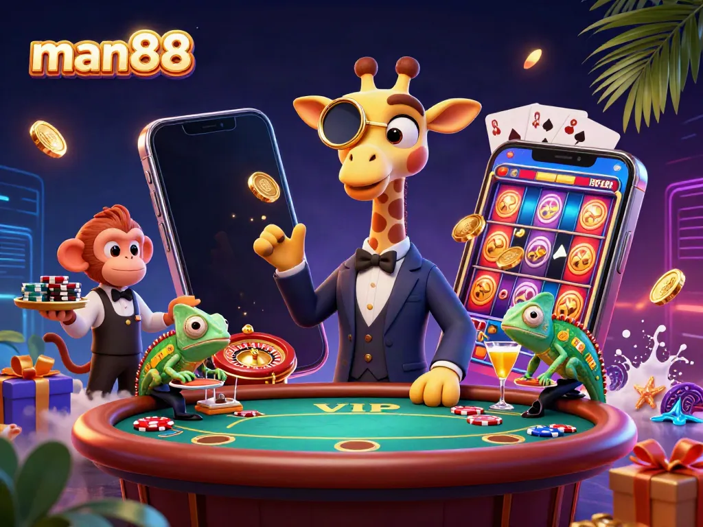 Join the excitement at man88 casino with our high-roller giraffe, monkey valet, and cocktail-mixing chameleon!